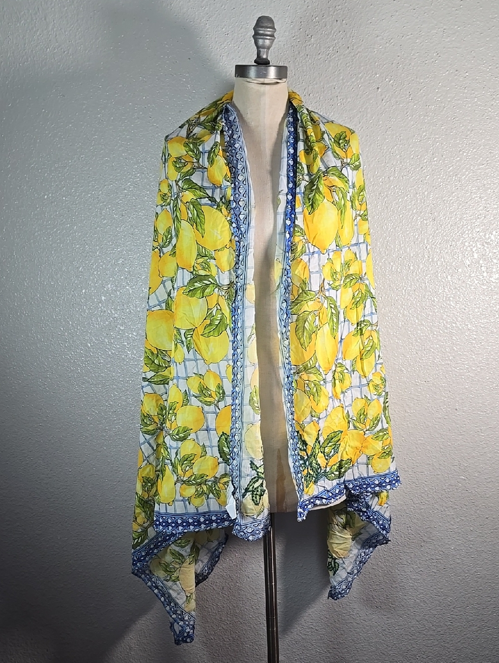 Calypso Bright Lemon Print Scarf - Yellow & Green - Picture 6 of 6